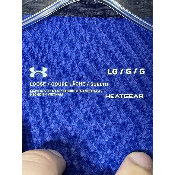 Under Armour Polo Shirt Mens Large Blue HeatGear Loose Fit Andy's Seasoning - Picture 6 of 13